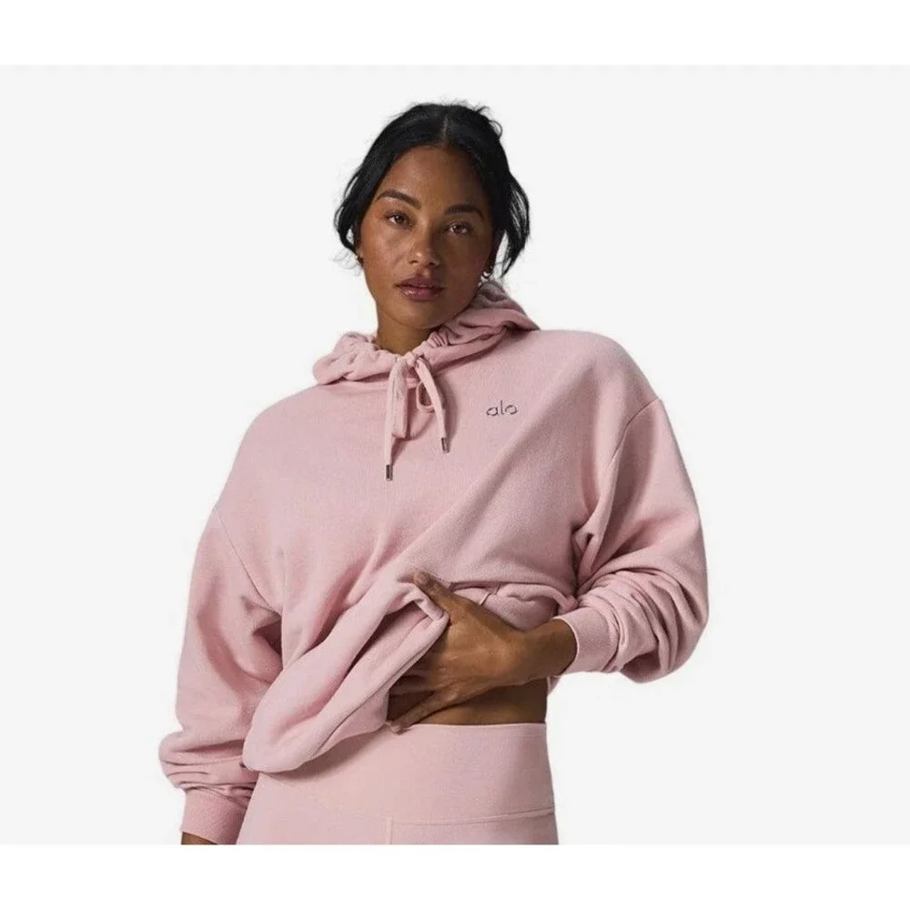 Alo Pink Yoga Accolade Hoodie Ballet Pink